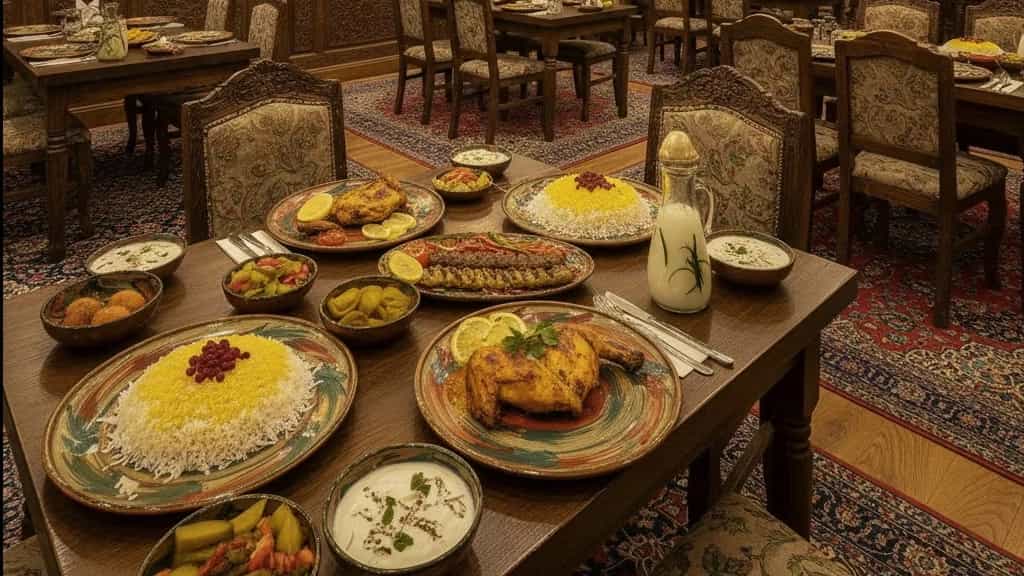 بهترین طعم اکبر جوجه و کباب در رستوران عمو قاسم اردستان